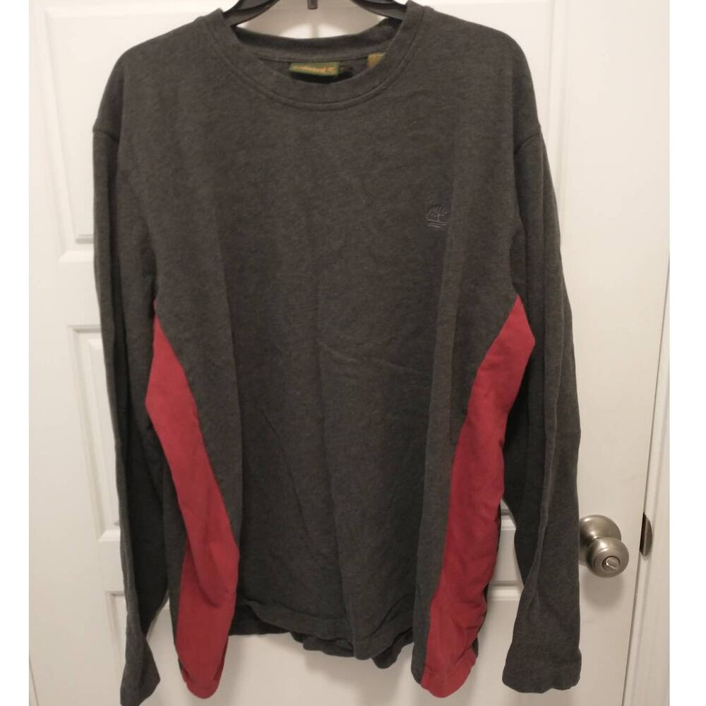 Timberland WeatherGear Pullover. Men's XXL. Gray/Red.